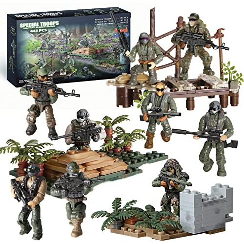 Special Forces Mini Action Figures - 3 Army Building Sets Wi