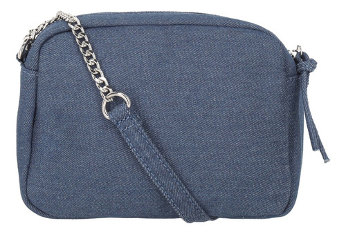 Bolso Mujer Crossbody Color Mezclilla 855-31 Azul Marino Lisa Níquel Azul Marino
