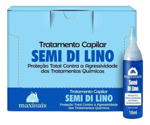 Ampola De Vitamina Maxihair 10ml Semi Di Lino - Kit C/ 24un