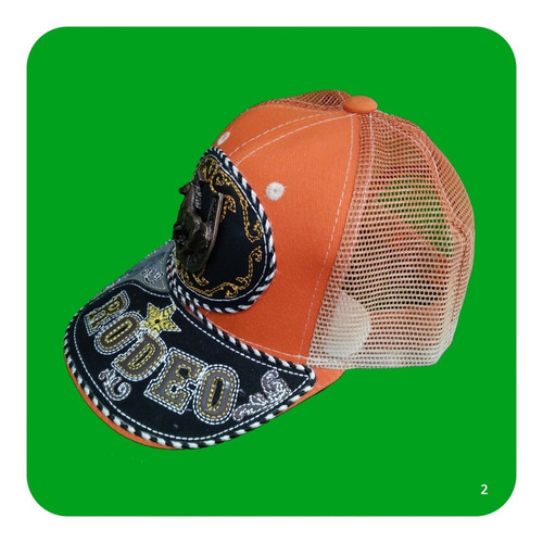 Imagen 2 de 2 de Gorra Chica Forrada Bordada Con Malla Para Niño Rodeo Grr