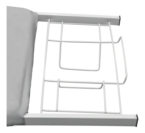 Tábua De Passar Roupa Carla Tampo Madeira 100cm Branca Mesa De Passar Resistente Reforçada Com Tecido Termico E Porta Ferro, Regulagem De Altura, Passadeira, Prancha