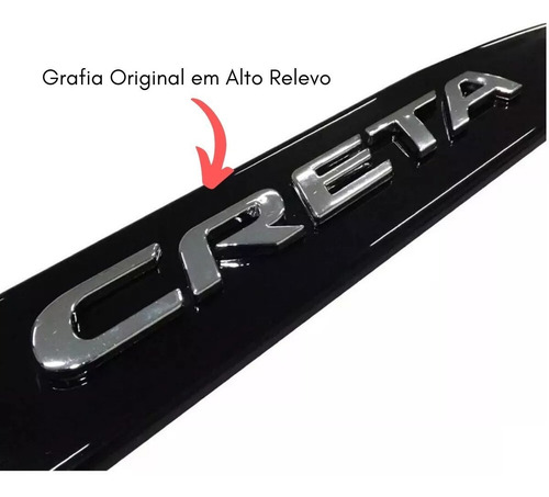 Imagem 2 de 5 de Friso Lateral Novo Creta Ultimate 2022 Cromado Preto Onix