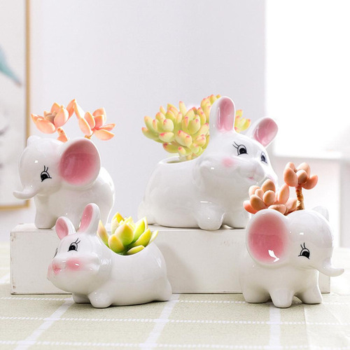 W Macetas De Cerámica Esmaltada Decoraciones ,8x10,6x12cm