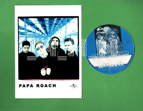 Papa Roach Set Foto + Parche Acceso Oficial Jacoby Shaddix