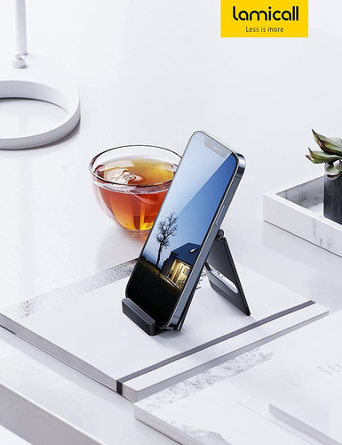 Soporte Para Telefono Plegable De Escritorio -negro Lamic...