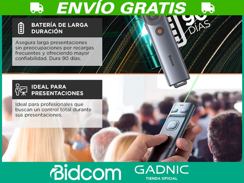 Presentador Baseus Control Para Diapositivas Puntero Laser