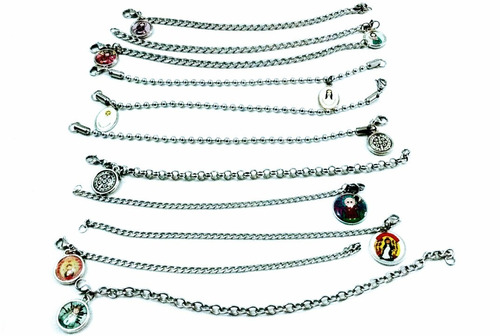 Lote 10  Pulsera Acero Virgencitas Xfs Oferta Navideñas