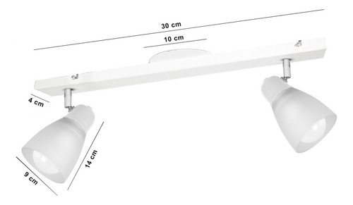 Aplique Pared Interior Lampara 2 Luces Led Tulipa Spot E27 Estructura Blanco/Cromo