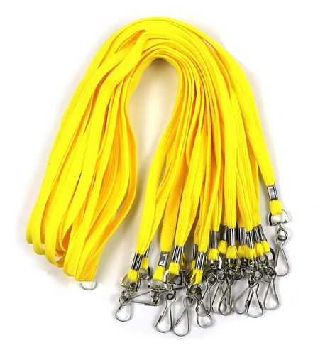 100 Lanyards Negros Clips De Gancho Giratorio Titular D...