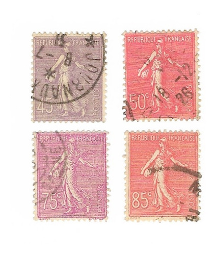 Lt1752. Lote De 4 Estampillas De Francia, 1924-1926.