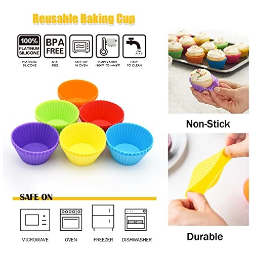 Juego De 24 Tazas De Silicona Para Hornear Cupcakes
