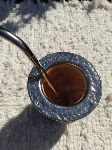 Mate Imperial Uruguayo Premium Alpaca Cincelada Y Bombillon.