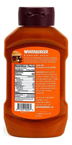 Whataburger, Buffalo Sauce, 16.5 Oz, 467.7 Gr