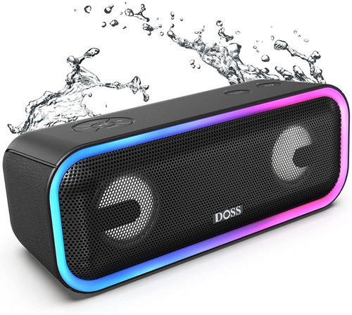 Bocina Bluetooth Doss Soundbox Pro + 24w Tws Ipx5 Luces Rgb Color Azul Oscuro