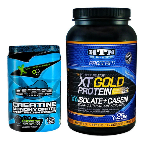  Xt Gold Protein Htn Isolate Casein + Creatina Pura 500 Grs