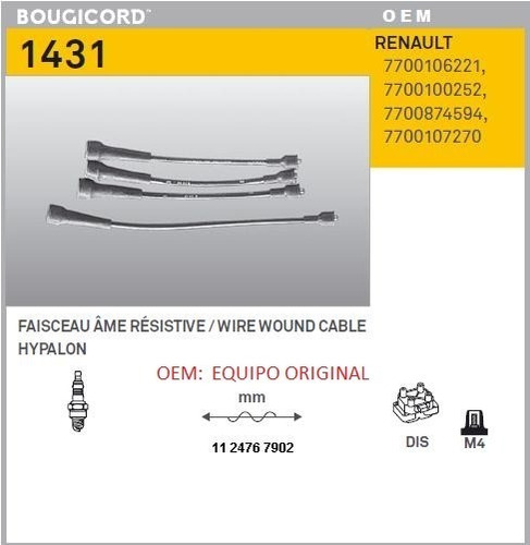 Cables De Bujia Renault  Megane Rxe Scenic 2.0 F3r Original