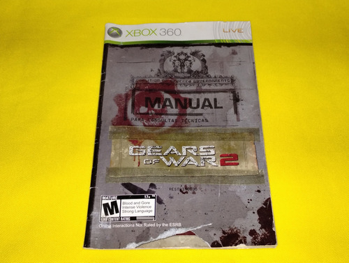Manual Gears Of War 2 Xbox 360 Original *no Incluiye Juego*