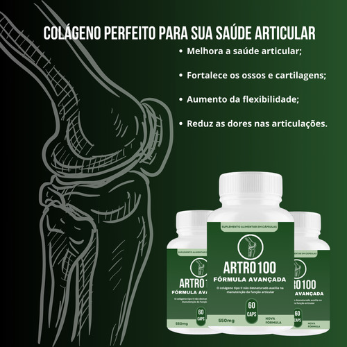 1x Artro100 60 Cápsulas - Fórmula Avançada - Envio Hoje