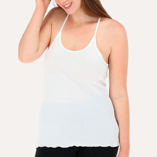 Polera Rib Sin Mangas Flores Loungewear Mujer 50249-92