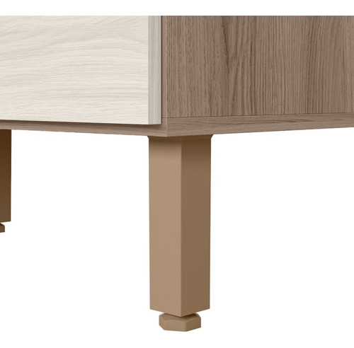 Balcão Com Tampo Canto Reto Mdf Kali 12227 Carvalho Toq Bianco Nicioli