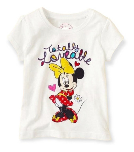 Polera Blanca Minnie Totally Adorable Talla  2, 3, 4 Y 5