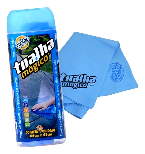 Toalha Mágica Fixxar Multiuso Absorve Água Limpa Seca Carro