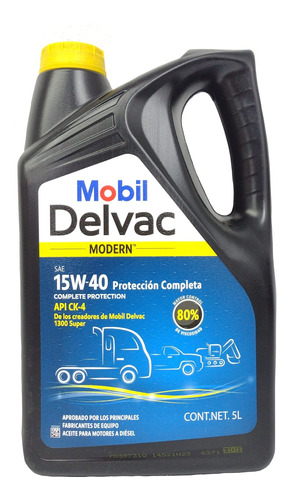 Aceite Motor Diesel Delvac Vw 15w40 Garrafa 5lt Mobil Orig