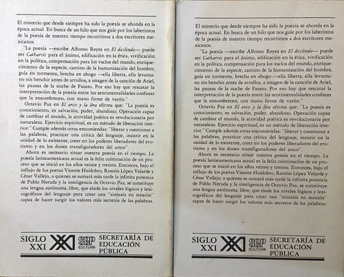 Poesía En Movimiento I Y Ii Octavio Paz, Chumacero, Aridjis (Reacondicionado)