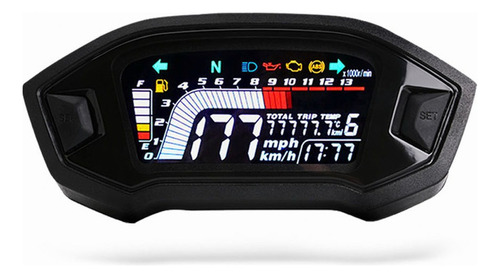 A Velocímetro De Motocicleta Tacómetro Universal Lcd Digital