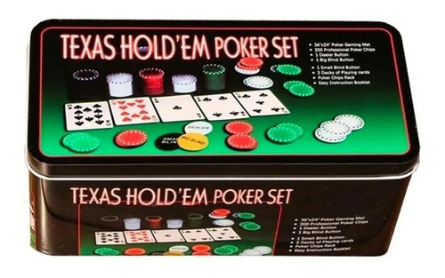 Fichero Póker X 200 Fichas Sin Númerar En Lata Texas Hold'em