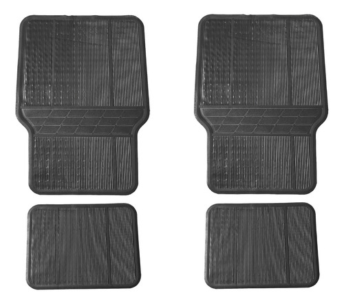 Juego 4 Pzas Tapete Universal Caucho Negro