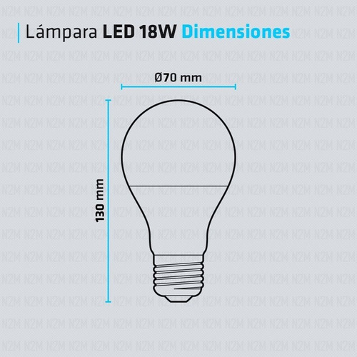 Lampara Led Bulbo 18w Rosca E27 Foco Comun Iluminacion Color Blanco Color De La Luz Blanco Frío