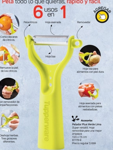 Pelador De Frutas Y Verduras Tupperware