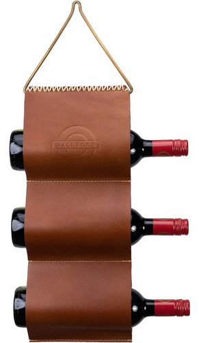 Botellero De Cuero Para Pared Con Capacidad Para 3 Botellas