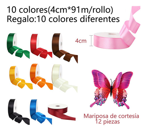 Listón Satinado 4 Cm Decoracion Popotillo Colores Listón 91m Color Rosa Rollo De Liston Satinado