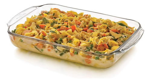 2 Refractario Bandeja Para Hornear De Vidrio 3 Litros Libbey