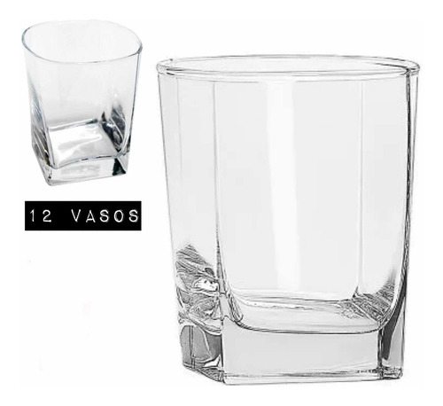 Vasos De Vidrio Whisky Old Fashion Dof Crisa 360ml / 12 Pz Color Transparente