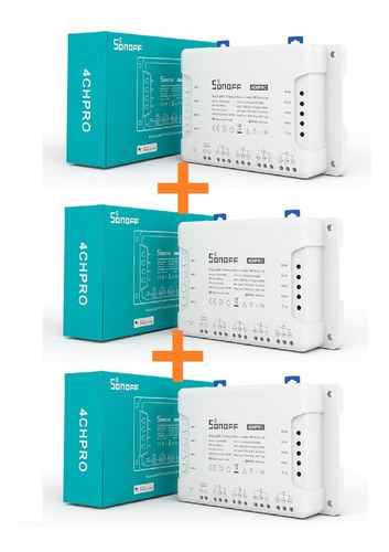 Sonoff 4ch Pro R3  4 Canales - Pulso Contacto Seco Rf X3u.
