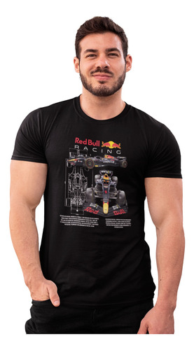 Playera Estampada Para Hombre Estilo Redbull Racing