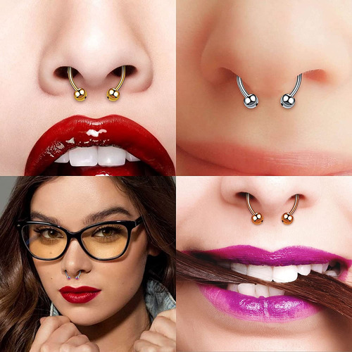 Anillo Piercing Nariz Falso Magnético Sin Perforación 5pares