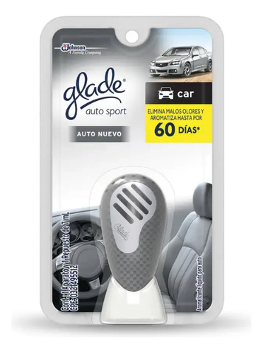 Aromatizante Auto Sport Aparato 7ml Glade Azul Claro Paraíso Azul