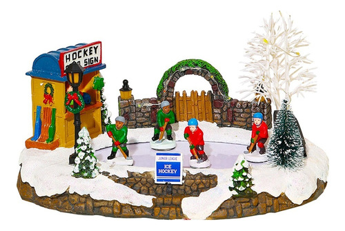 Hockey De Mesa Light Up Xmas Village Para Dormitorio De Fies