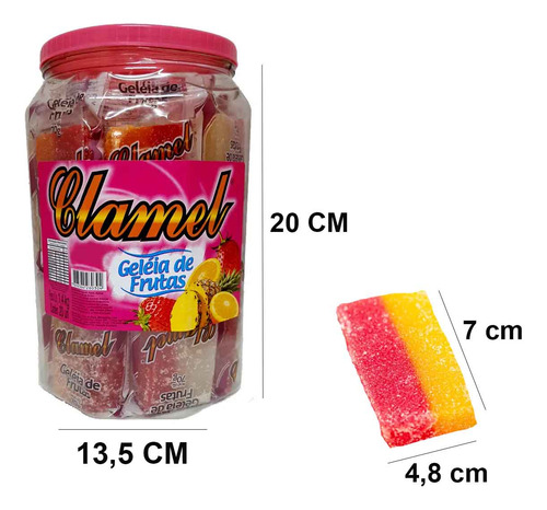 Geléia De Goma Sabor Frutas Cítricas 1,4 Kg C/ 20 Un. Clamel