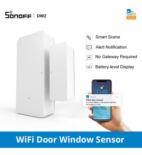 Imagen 2 de 3 de Sensor Magnético Sonoff Wifi Para Puertas O Ventanas