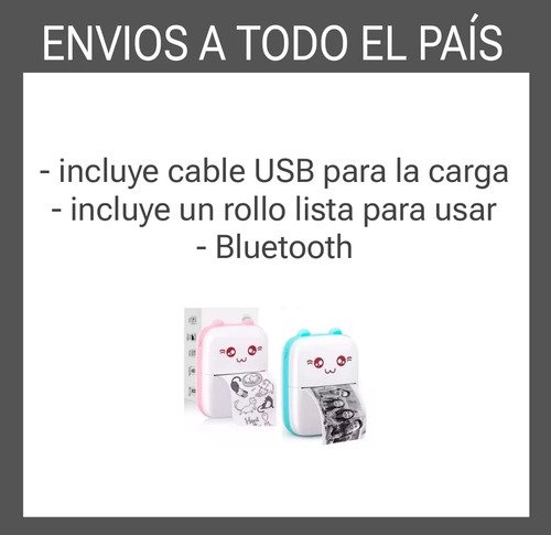 Mini Impresora Portátil Rosa Blanco