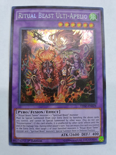 Ritual Beast Ulti-apelio Thsf-en028 Secret Rare Yugioh 