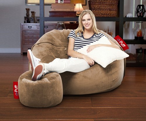 Puff Sillón 2 En 1 Con Cama Individual Con Taburete
