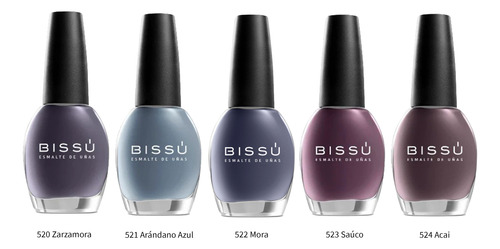 Bissu Mini Esmaltes Colección Campo De Moras- 5 Esmaltes 5ml Campo De Moras Mini