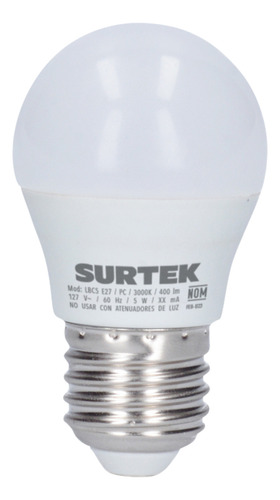 Lampara Led A19 11w Luz Ddia Surtek Lbd11 Blanco Cálido