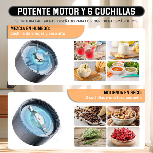 Licuadora Profesional Portátil Electrica Moledor Procesador De Alimentos Extractor De Jugos Eléctrico 22 unidades 800 W 4 Marchas